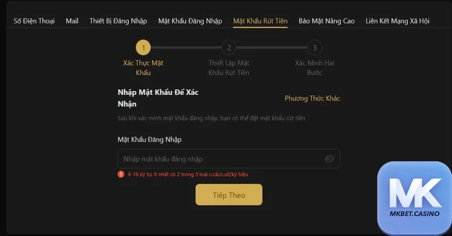 RÚT TIỀN MKBET